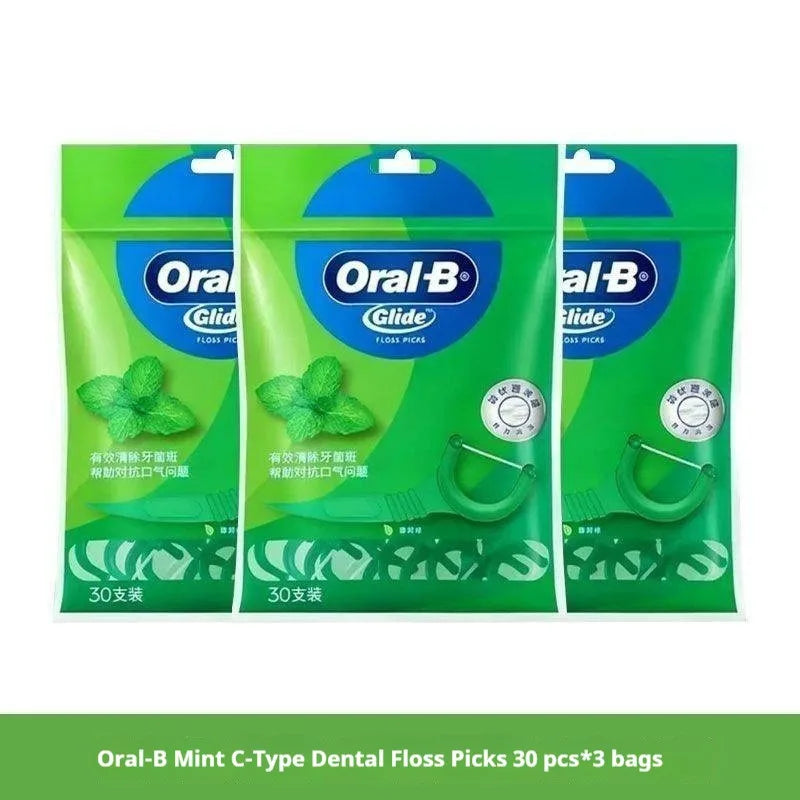 Filo Interdentale a Forma di C Oral-B al Gusto di Menta, Bastoncini Piatti Cerati, Pulitori Interdentali Sottili e Resistenti