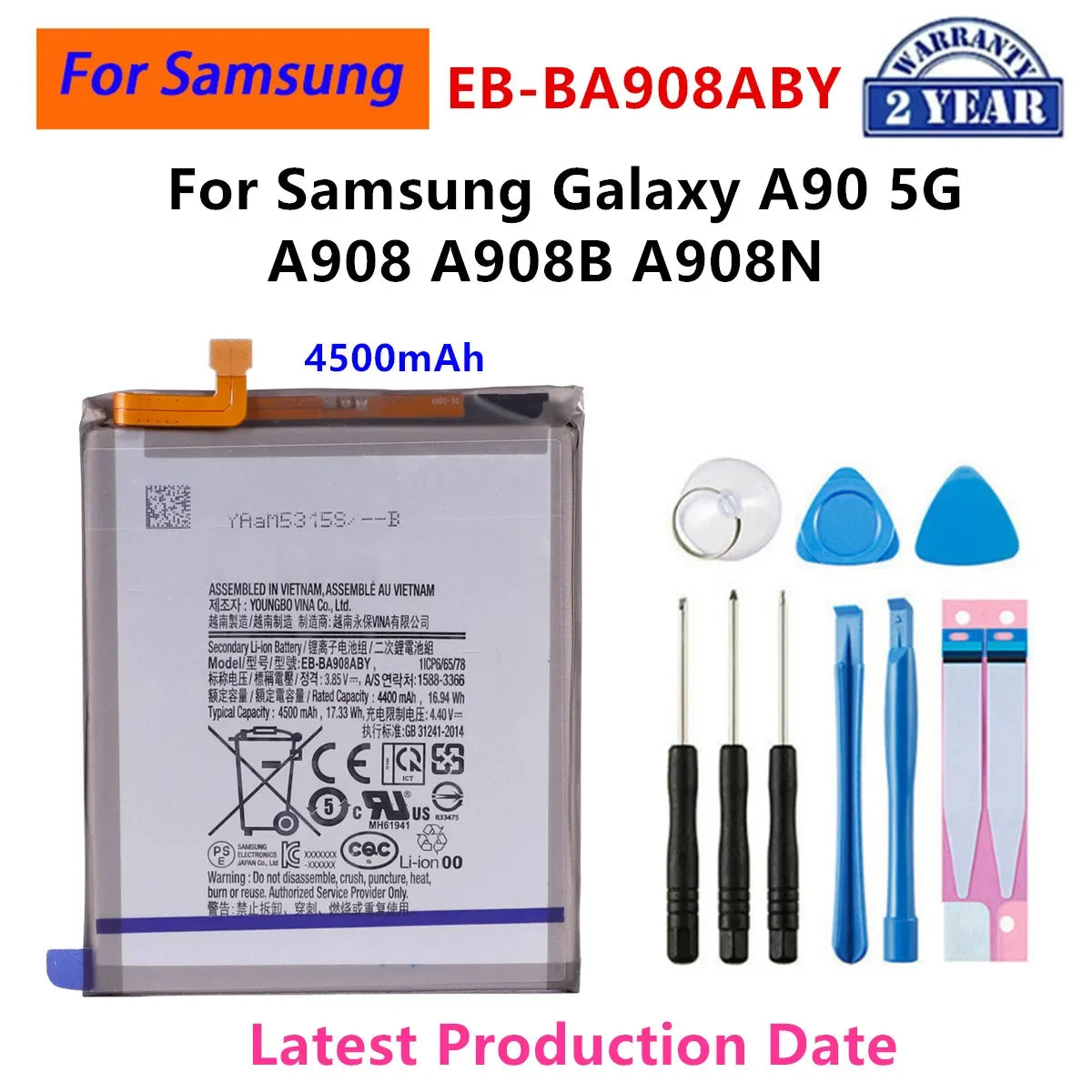 Batteria EB-BA907ABY EB-BA520ABE per Samsung Galaxy S10 Lite A71 5G A90 A80 A9S A20E A10E A7 A8 Plus A5 Edition A50