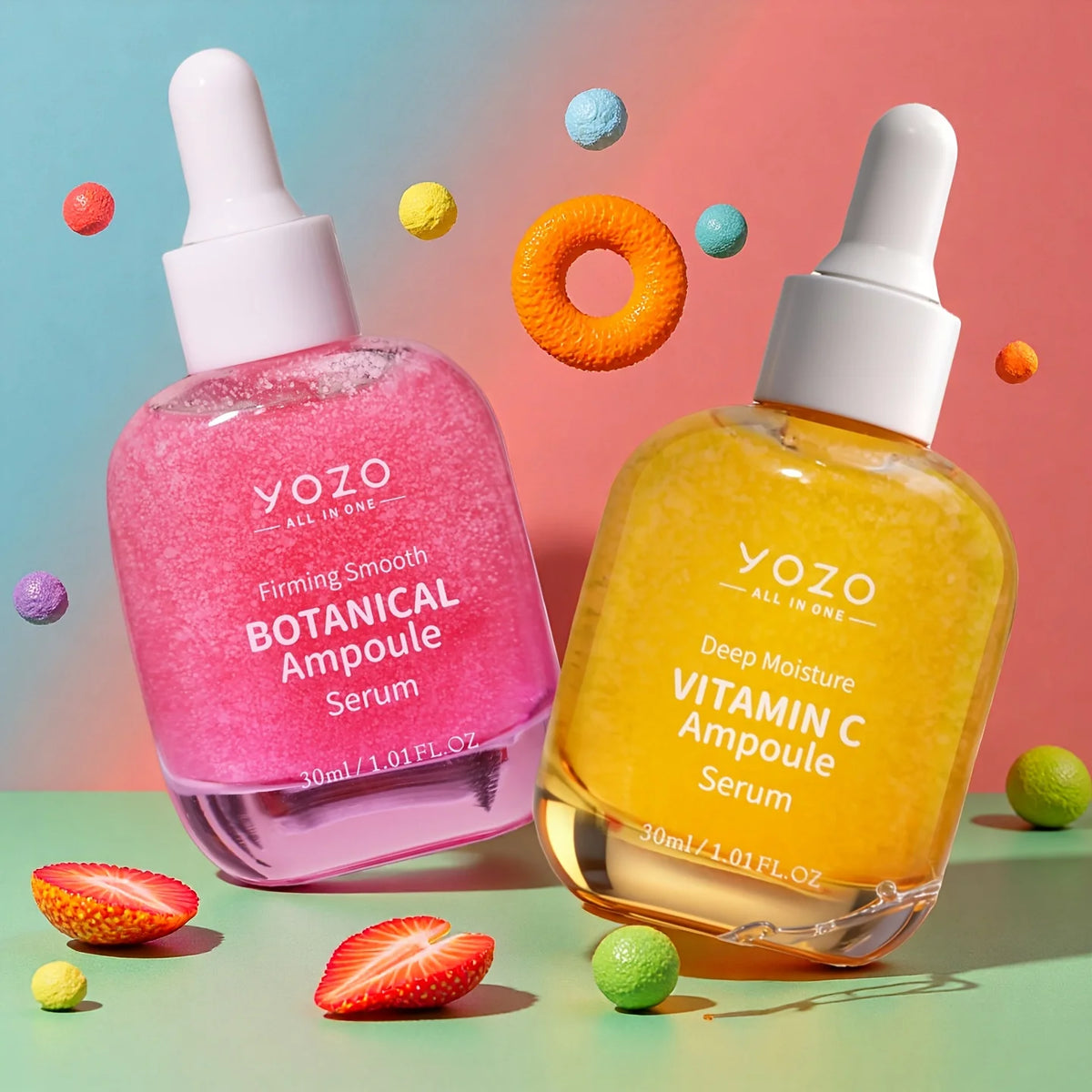 Set di 2 sieri viso per la cura della pelle: Siero mattutino alla vitamina C e siero notturno al retinolo. Illumina la pelle, trattiene l'umidità e idrata. Trattamento anti-età/anti-rughe.