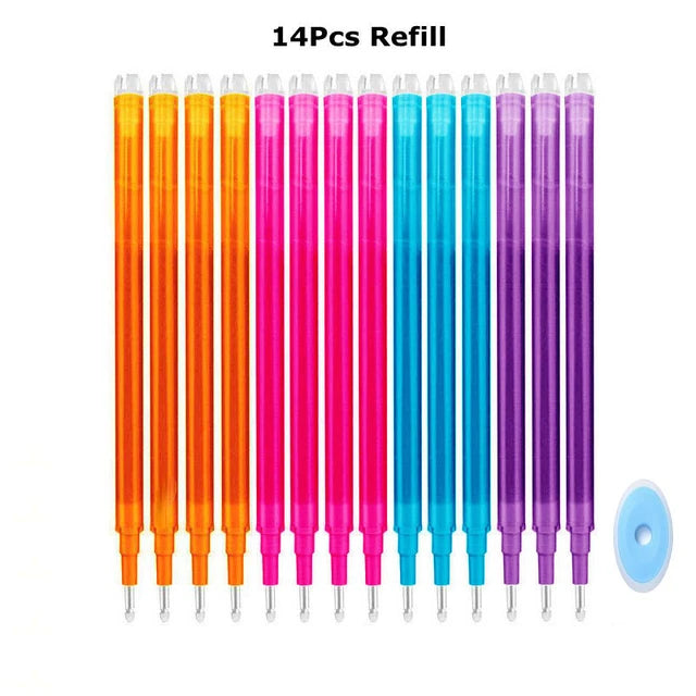0.7mm Penna Cancellabile Magica Presse Penna Gel Set 8 Colori Cancellabile Asta di Ricarica Inchiostro Gel Cancelleria Penne Retrattili Maniglia Lavabile Asta