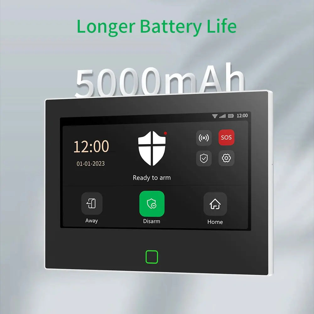 Sistema di allarme domestico Staniot da 7 pollici, wireless, WiFi, 4G, Tuya Smart, kit di protezione di sicurezza con sirena integrata da 115 dB e batteria da 5000 mAh