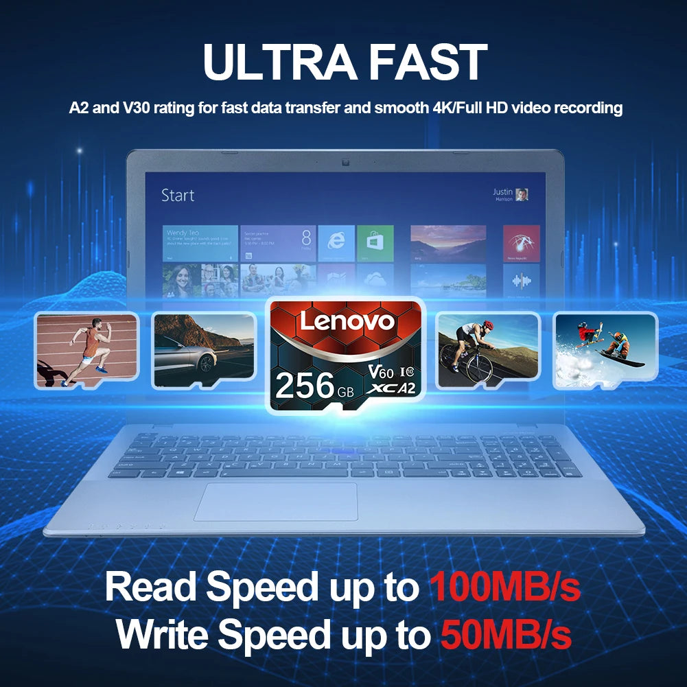 Scheda di memoria Lenovo TF MicroSD UHS-I V60 A2 per DJI Mavic Mini Drone GoPro HERO 1TB 512GB 256GB 64GB 128GB Scheda Flash ad Alta Velocità