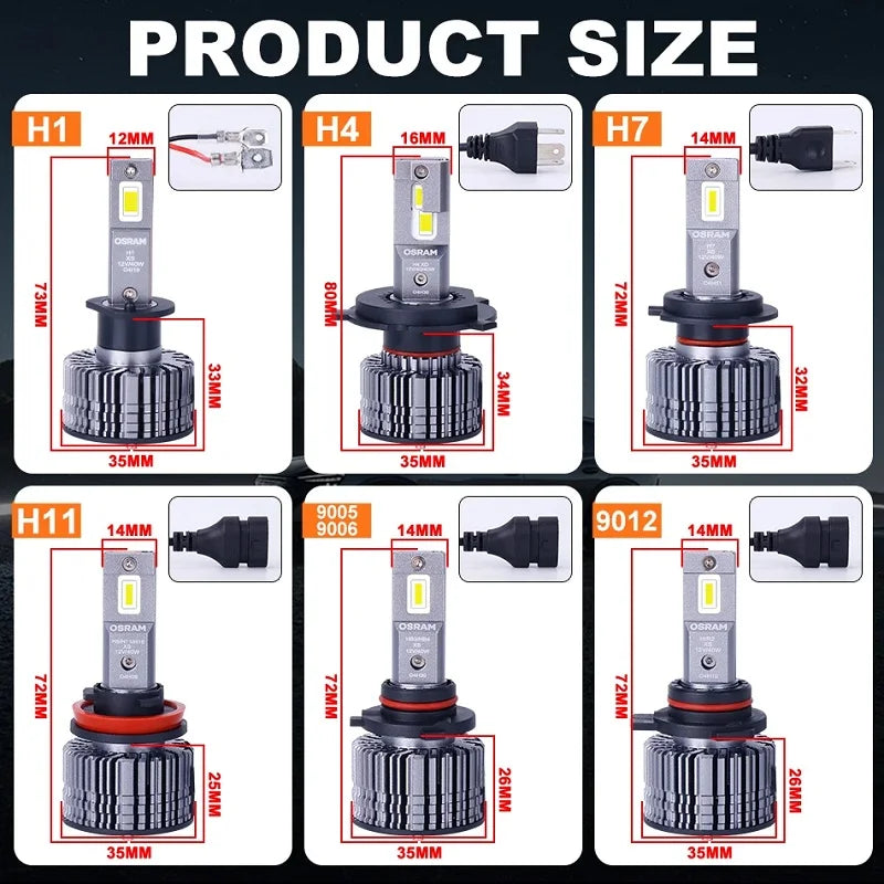 OSRAM H4 H7 H11 LED XLZ-40W Faro per auto H8 H16 HB3 HB4 9005 9006 9012 LEDriving Super Bright 6000K LED bianco Auto Upgarde Lampade