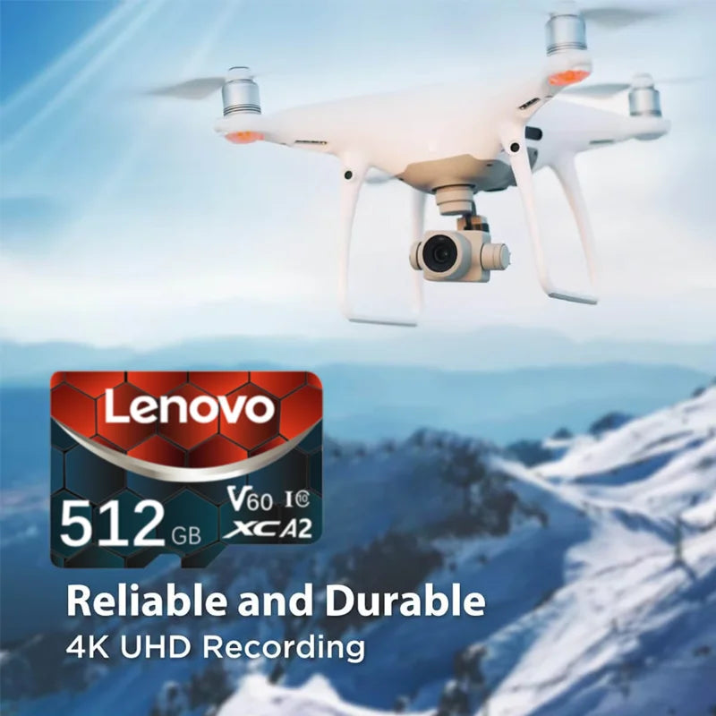 Scheda di memoria Lenovo TF MicroSD UHS-I V60 A2 per DJI Mavic Mini Drone GoPro HERO 1TB 512GB 256GB 64GB 128GB Scheda Flash ad Alta Velocità