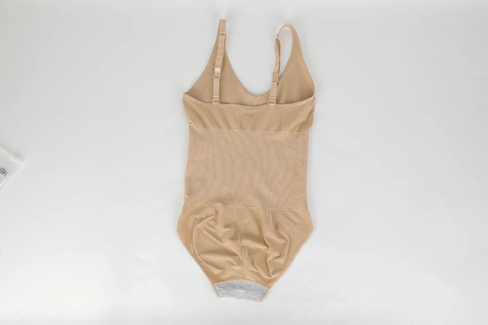 Body modellante da donna con scollo all'americana, controllo addominale, compressione, spalline convertibili, copertura totale, intimo modellante.