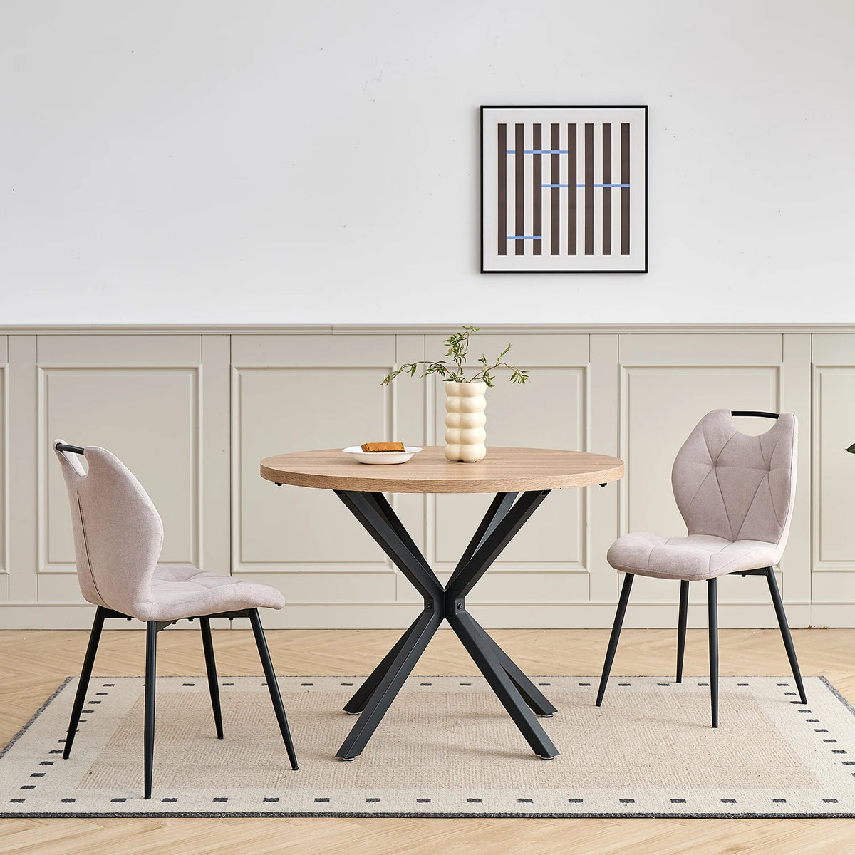 Sedia da pranzo moderna 2/4/6 pezzi, comode sedie imbottite con gambe in metallo per cucina/soggiorno/camera da letto