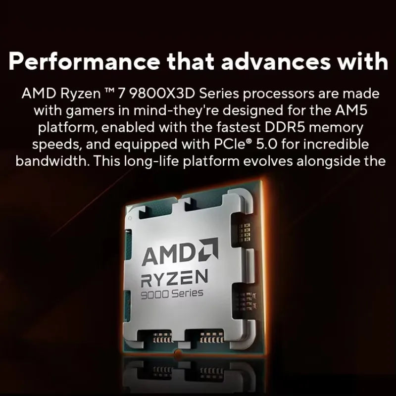 CPU Desktop AMD Ryzen 7 9800X3D – 8 Core, 5.6GHz Boost, 96MB Cache L3, 120W TDP, AM5, Dissipatore Non Incluso