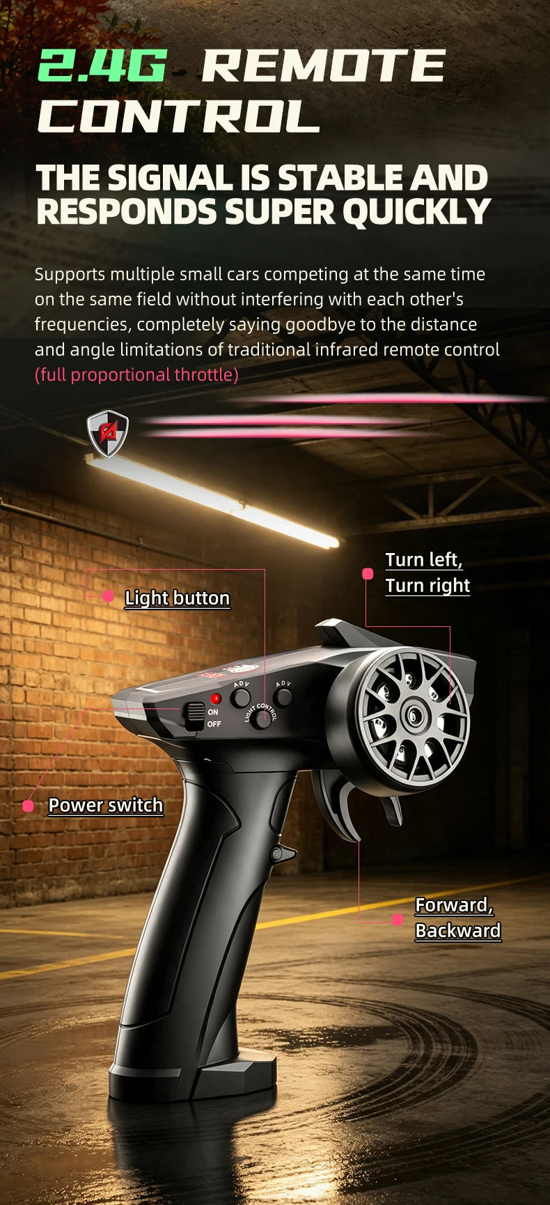Auto RC da Drift ad Alta Velocità 1/64 con Luci, Auto Telecomandata 4WD 2.4G, Mini Auto da Corsa da Scrivania, Modellino in Scala, Giocattolo Regalo per Ragazzi