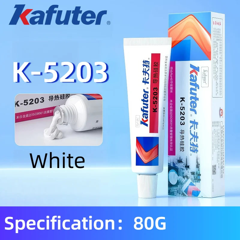 Pasta Termica in Silicone KAFUTER K-5203 K5204 K5205 K5207, Composto Conduttivo ad Alta Temperatura per Dissipatori di Calore ed Elettronica