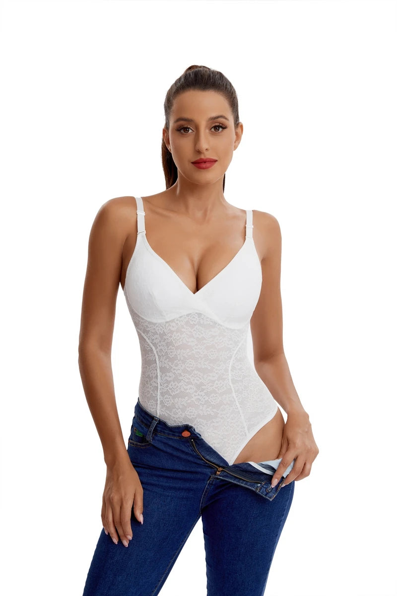 3 in 1 Perizoma in pizzo Body Donna Shapewear Nuovo Shaper completo del corpo Vita sottile Controllo della pancia Biancheria intima Pancia piatta Liscia Faja