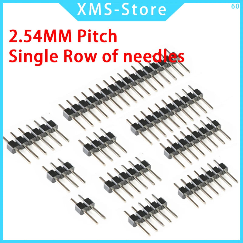 Connettore a pin singolo da 2,54 mm per scheda PCB con pin header da 2/3/4/5/6/8/10/12/20/40 pin per Arduino