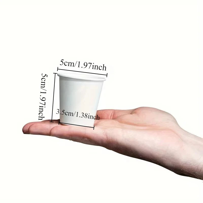 50/100PCS Bicchieri di carta usa e getta piccoli, perfetti per le caffetterie in ufficio, ristoranti, picnic, degustazione di succo di caffè, bevande calde e fredde