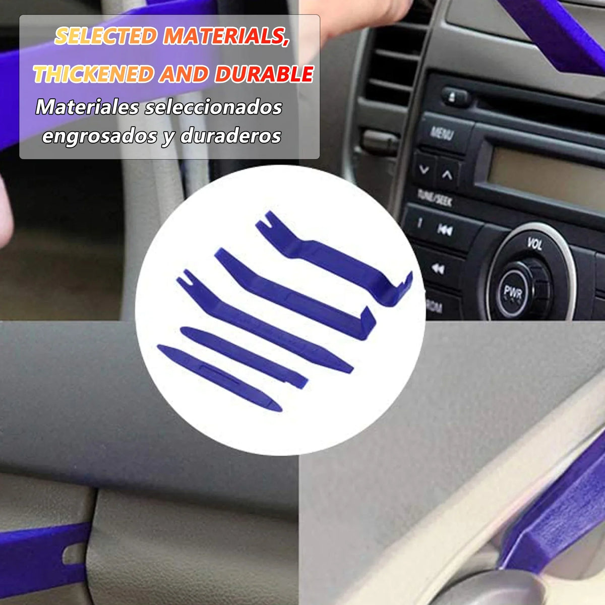 Kit di attrezzi per smontaggio auto iLMH, kit in plastica per rimozione pannelli, clip, finiture, radio, cruscotto, audio, attrezzi per installazione e riparazione