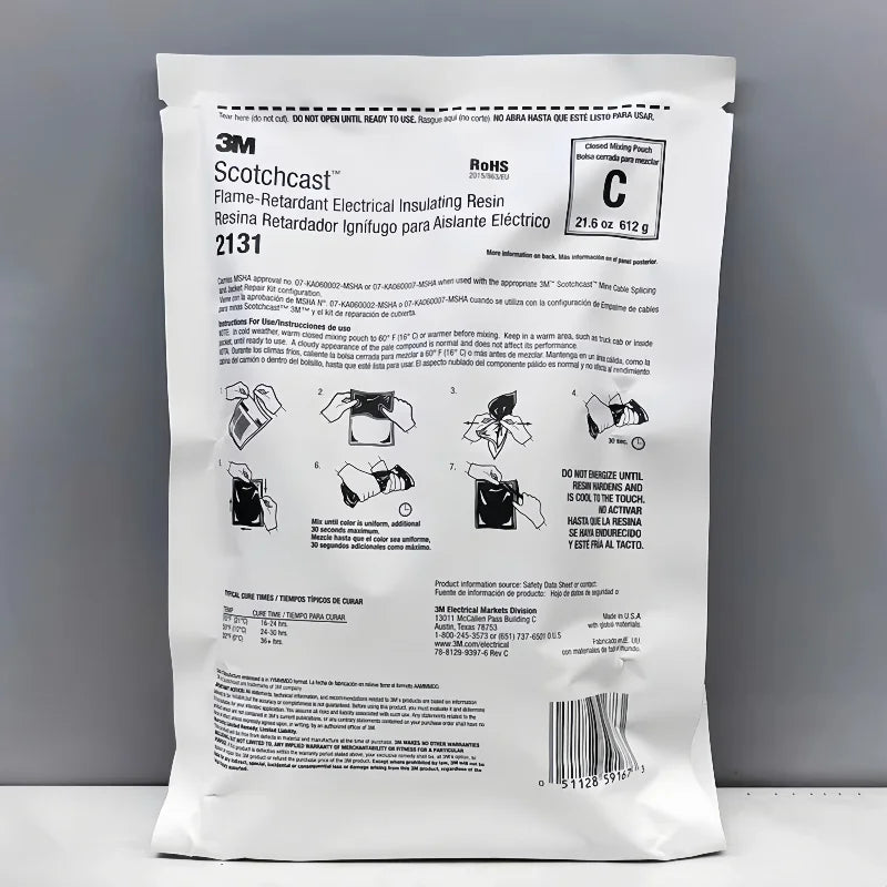 Resina Isolante Elettrica Originale 3M 2131B 2131C Scotchcast 1kV per Riparazione Cavi, Ritardante di Fiamma, Busta Monodose