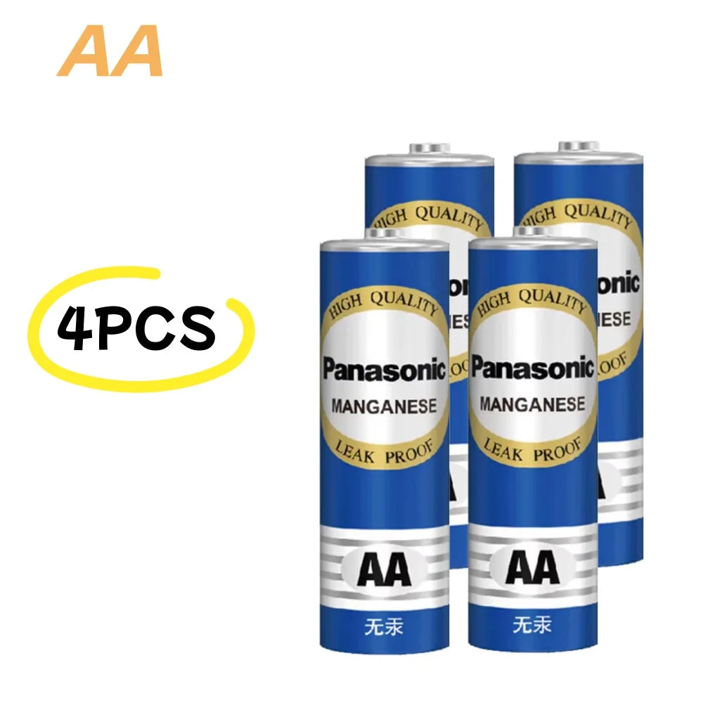 Batterie al carbonio usa e getta Panasonic 1.5V AAA AA ad alta capacità, adatte per giocattoli, telecomandi, mouse wireless, ecc.