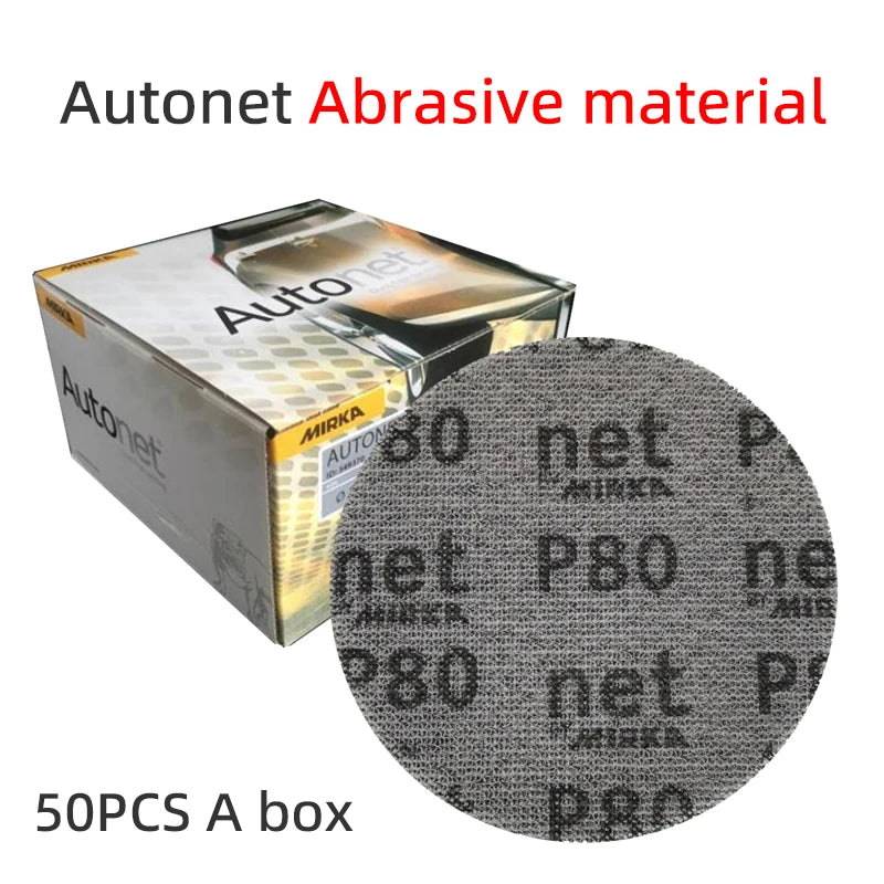 MIRKA 5 "125mm Carta vetrata a rete Levigatura senza polvere Lucidatura per mobili per auto Smerigliatrice a secco rotonda Abrasiva