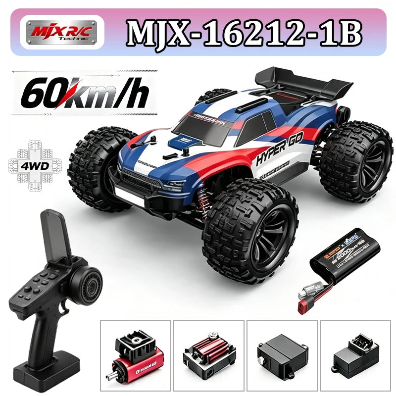 Auto RC MJX Hyper Go 1/16 4WD 16212 16213 16218, Auto da Corsa RC Brushless 60KM/H, Auto Telecomandate 2.4G, Camion Fuoristrada Giocattolo