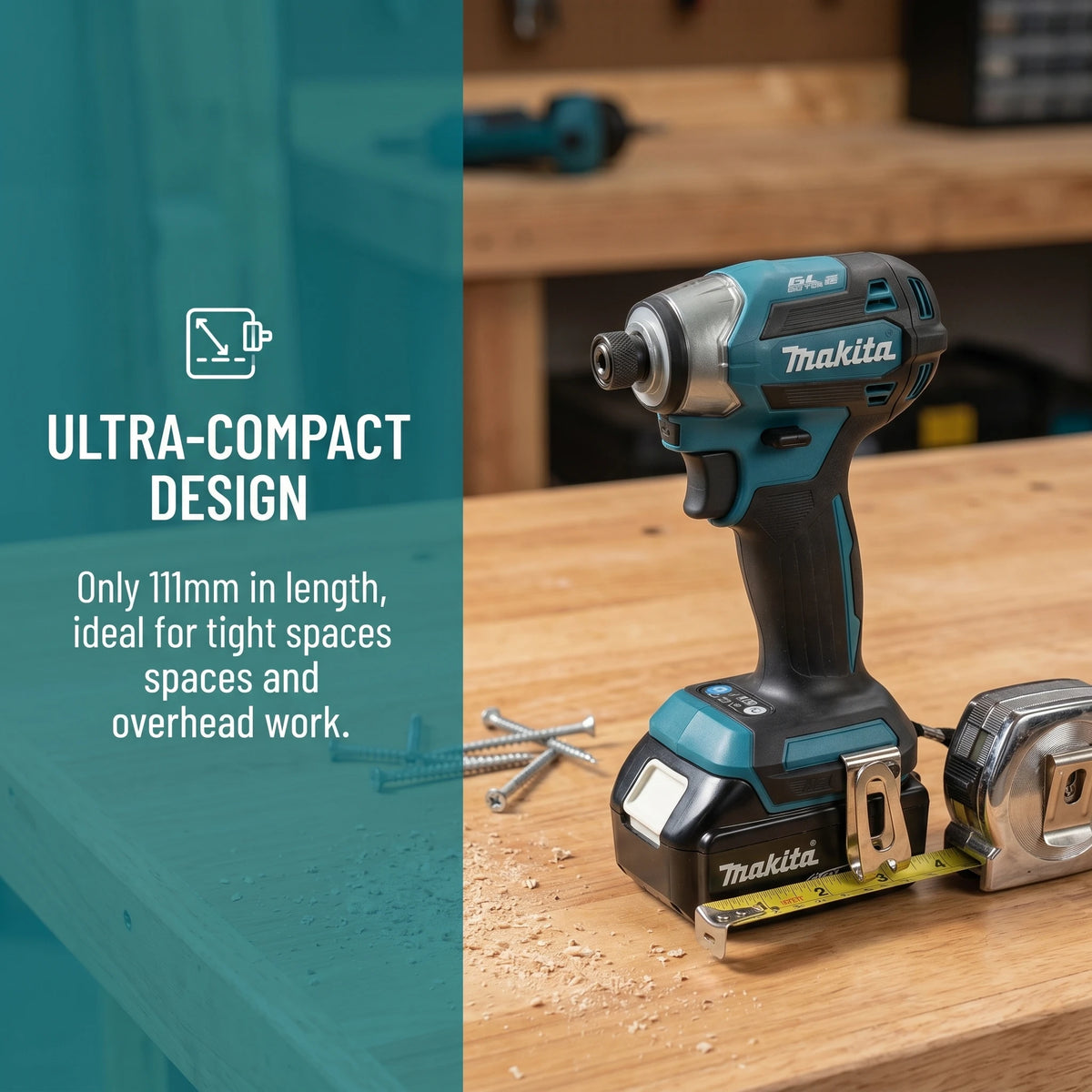 2026 Makita DTD173 Avvitatore a Impulsi Senza Fili 18V con Motore Brushless, Trapano Elettrico per Legno/Bulloni/Modalità T, Utensile Elettrico Ricaricabile