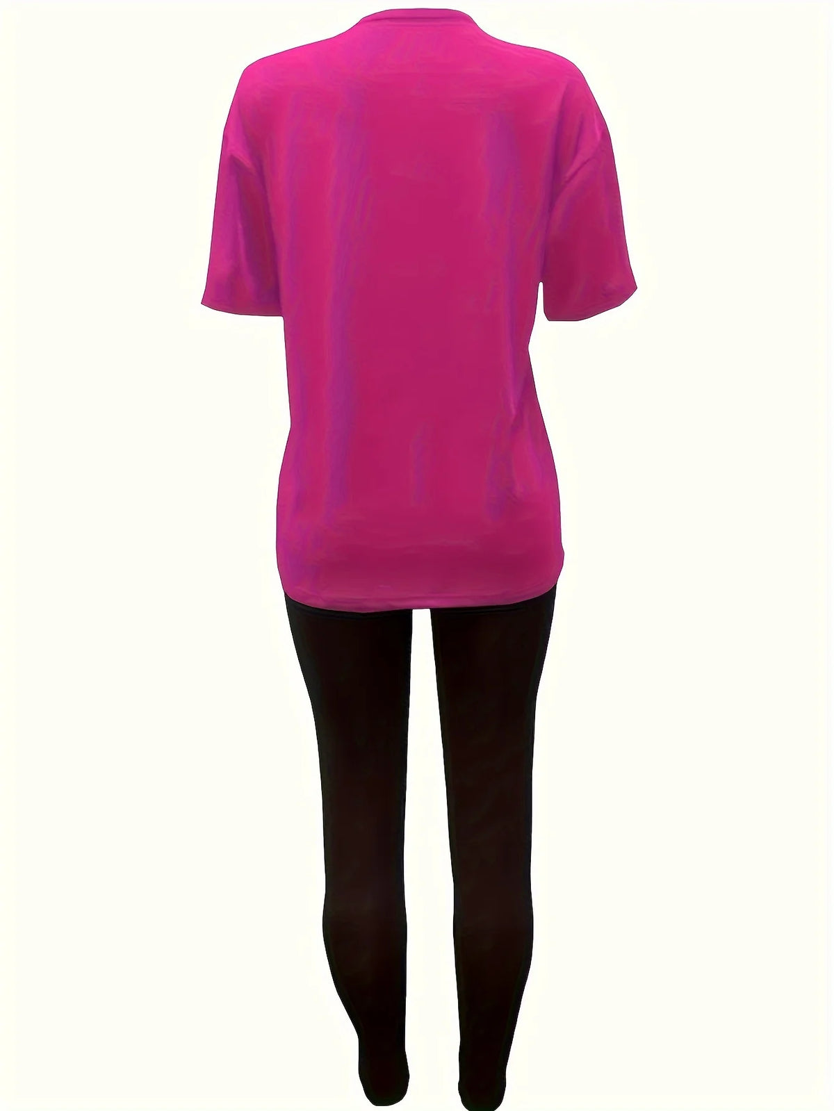 Completo sportivo da donna, taglie forti, con stampa astratta, maglietta a maniche lunghe e pantaloni comodi ed elasticizzati, ideale per l'attività fisica.
