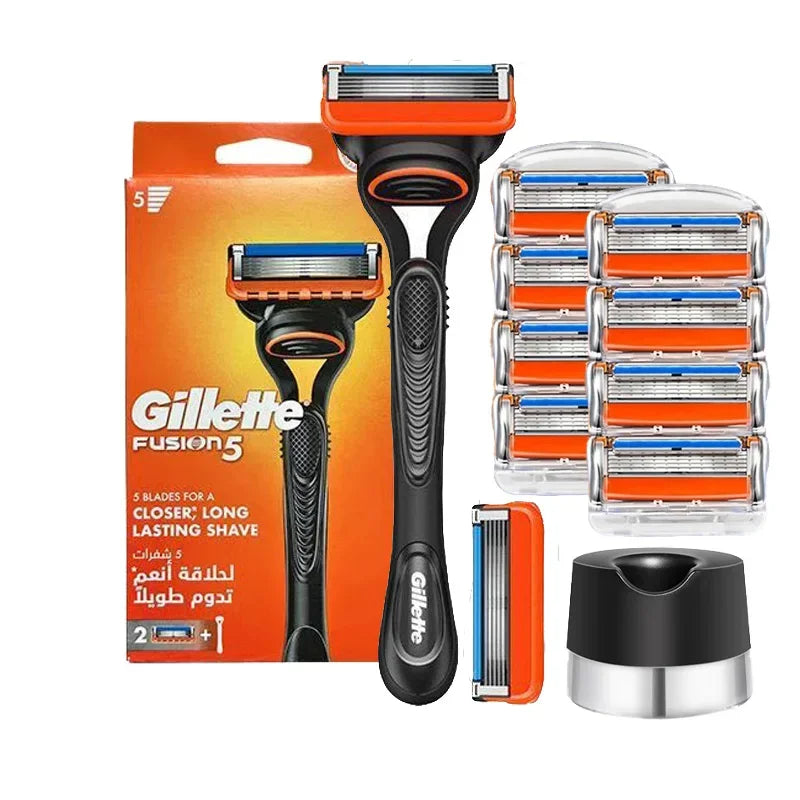 Rasoio di Sicurezza Manuale Gillette Fusion 5 per Uomo con Lame di Ricambio a 5 Strati
