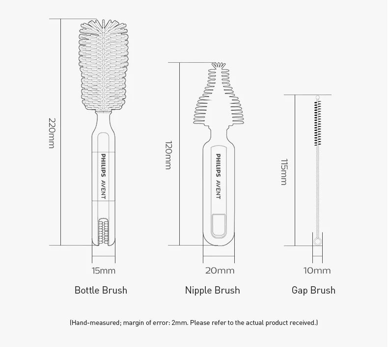 Set di 10 spazzole per la pulizia delle bottiglie, con spazzola in silicone per bottiglie, spazzola per la pulizia dei tettarelle e scolapiatti per bottiglie, ideale per la casa e i viaggi.