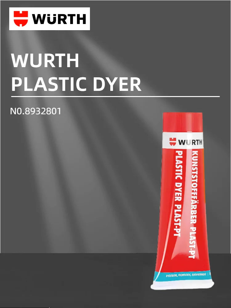 Rinnovatore per plastica nera Wurth Plast-PT, ripristinatore per finiture auto, vernice per paraurti e finiture esterne, detailing auto 75ml