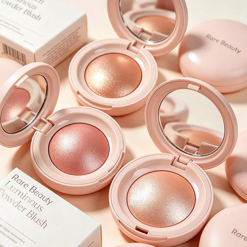 Rare Beauty Fard in Crema in Polvere Fine Rosa Opaco ad Alta Lucentezza, Lunga Durata, Illuminante per il Viso, con Glitter Integrato