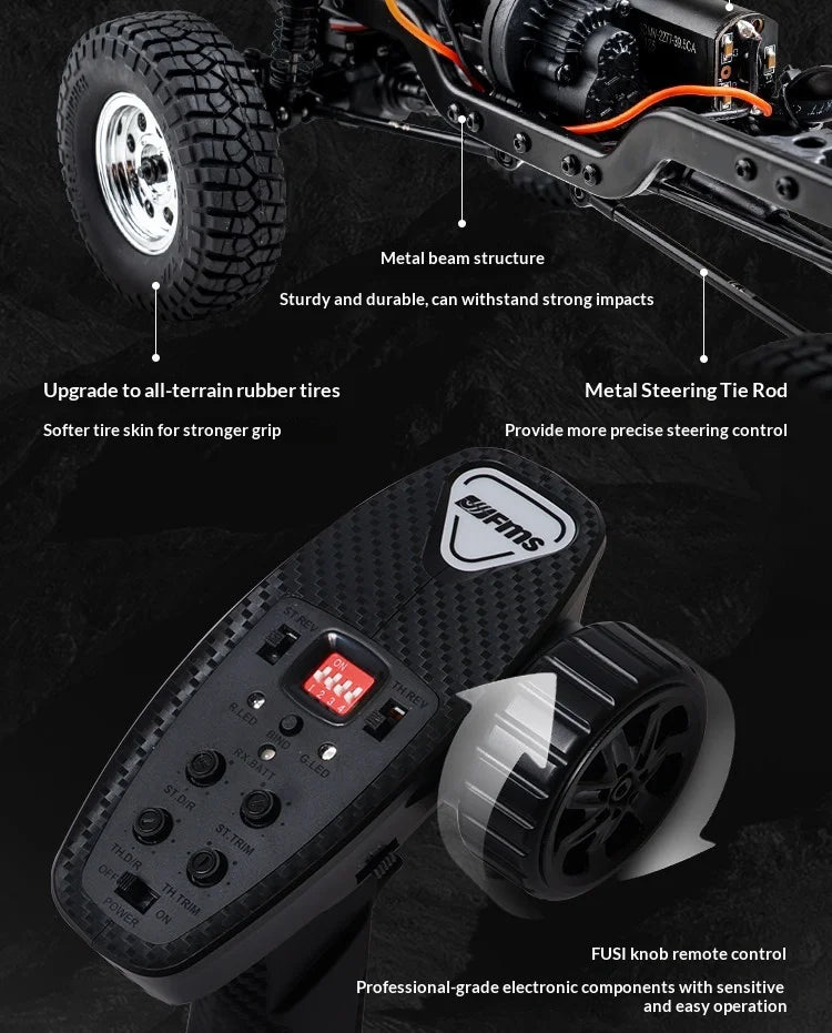 Modellino RC 1:18 di Pickup Truck Fms Fcx Chevrolet K10, Veicolo Elettrico Simulato per Fuoristrada, Giocattolo per Bambini, Regalo Disponibile