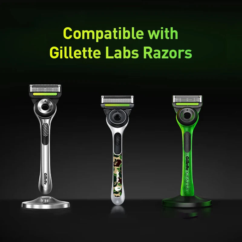 Gillette Labs Razor Aurora Series Flexdisc Rasoio da barba con lama a induzione a 5 strati per uomo con supporto