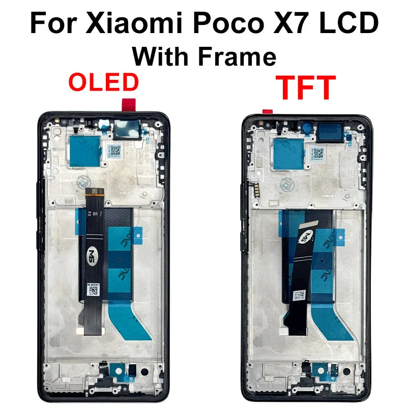 Display OLED da 6,67" per Xiaomi Poco X7 LCD 24095PCADG, display touch digitizer per Poco X7 Pro, schermo 2412DPC0AG, parti di assemblaggio