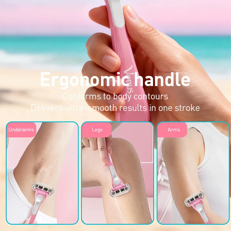 Rasoio Gillette Venus Tropical Mini Rosa con Striscia Lubrificante CloudSense e 3 Lame Flottanti per una Rasatura Liscia (1 Pezzo)