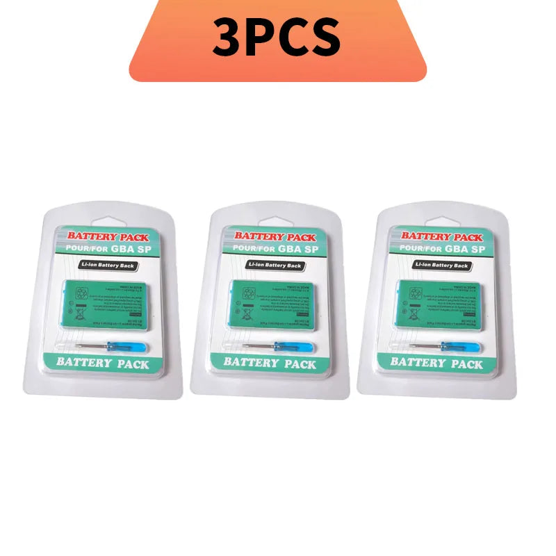 Nuova Batteria Ricaricabile agli Ioni di Litio da 850mAh per Game Boy Advance SP e Kit Cacciavite per Batteria di Ricambio GBA SP