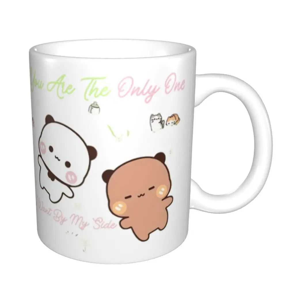 Tazze personalizzate per coppia Bubu Dudu Panda e Brownie Bear Tazza da caffè per tè al latte in ceramica fai-da-te