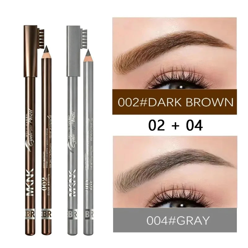 Matita per Sopracciglia Professionale a Doppia Punta con Pennello, Impermeabile, Resistente alle Macchie, Colore Naturale, Facile da Applicare, Eyeliner per Donne, Penna per il Trucco delle Sopracciglia