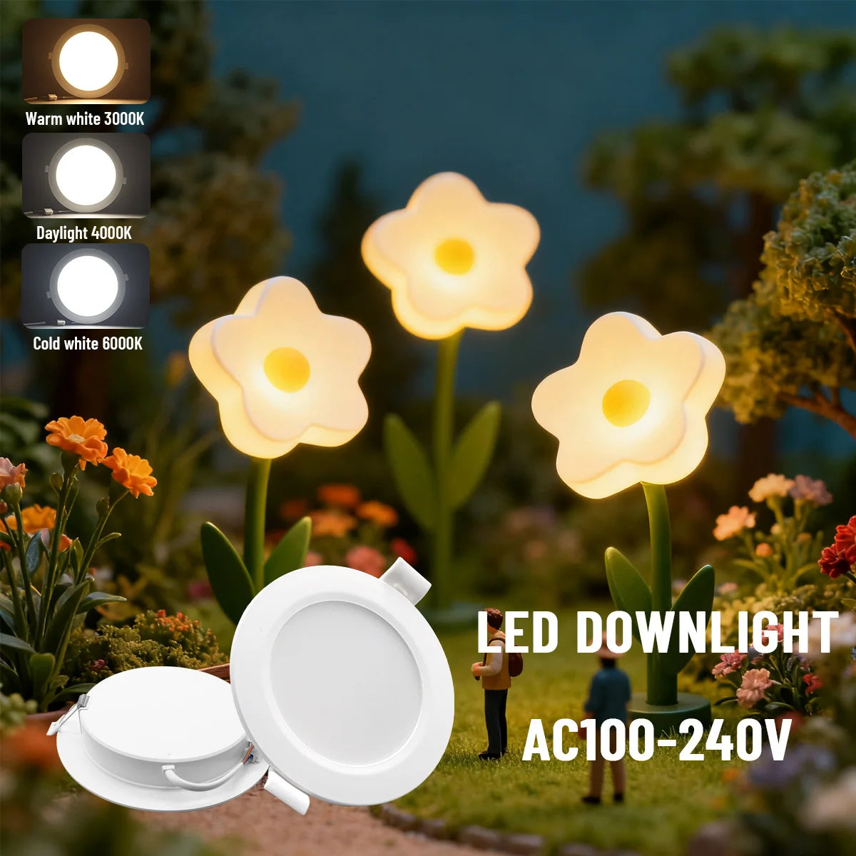 Faretto da incasso a LED da 2 pezzi AC120V 220V Faretto da incasso a soffitto rotondo 6000K Camera da letto interna per illuminazione domestica Lampada spot a LED