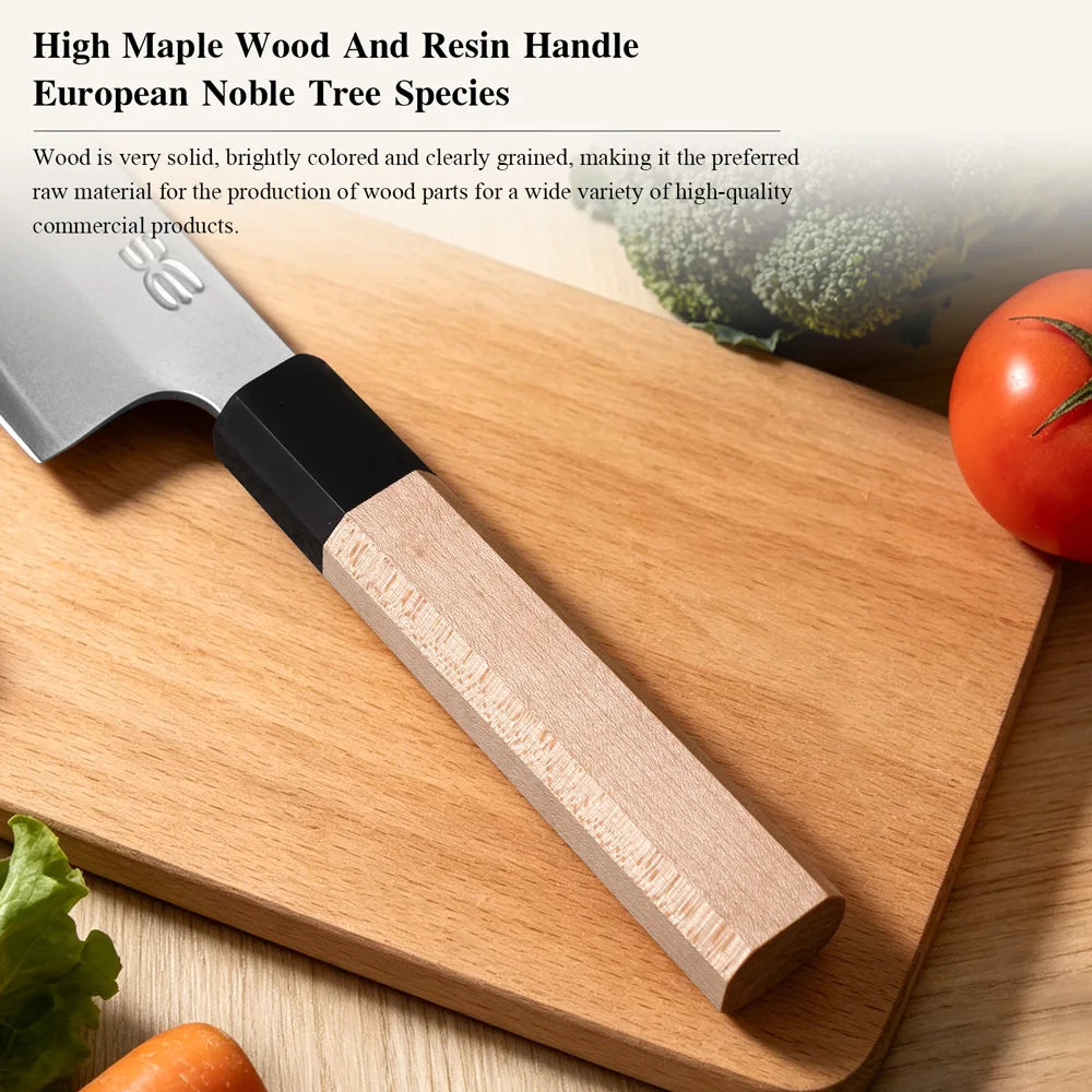 Set di coltelli da cucina in stile giapponese da 1 o 5 pezzi, coltello da chef in acciaio inossidabile composito a 3 strati, Nakiri Santoku, utensili da cucina multiuso