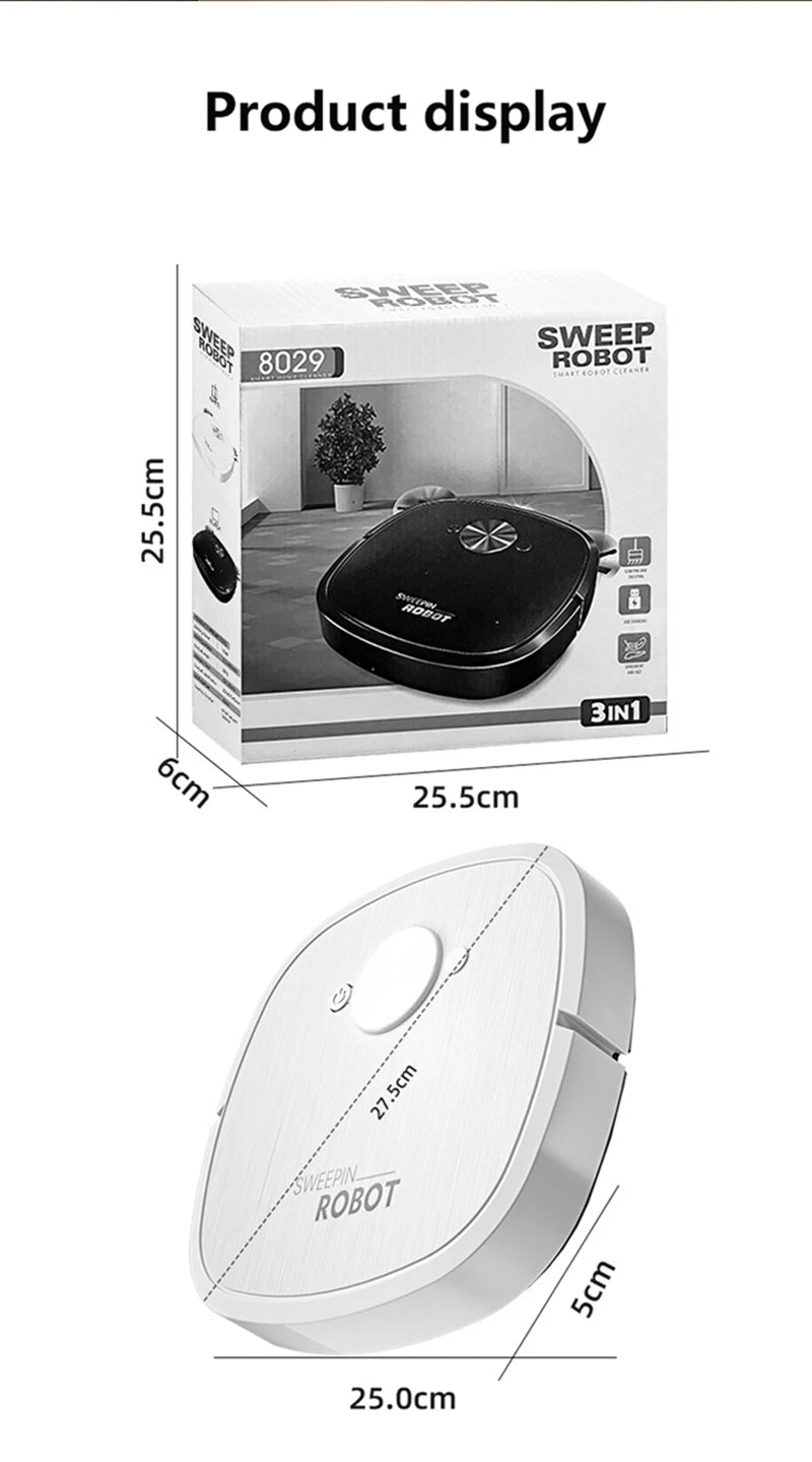 Nuovo Robot Aspirapolvere 3-in-1 Lenovo con Ricarica USB, Robot Domestico Completamente Automatico per Spazzare, Aspirare e Lavare 2026