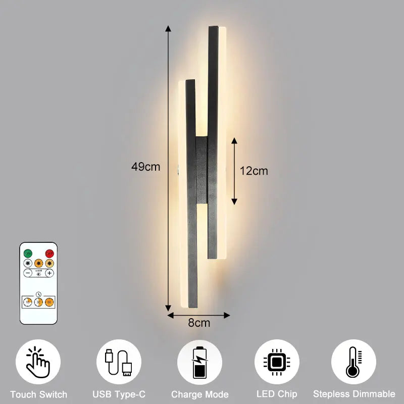 Lampade da Parete a Batteria da 5200mAh, Senza Fili, Ricaricabili, LED per Quadri, Interruttore Touch, Dimmerabili, 3CCT, USB, Telecomando