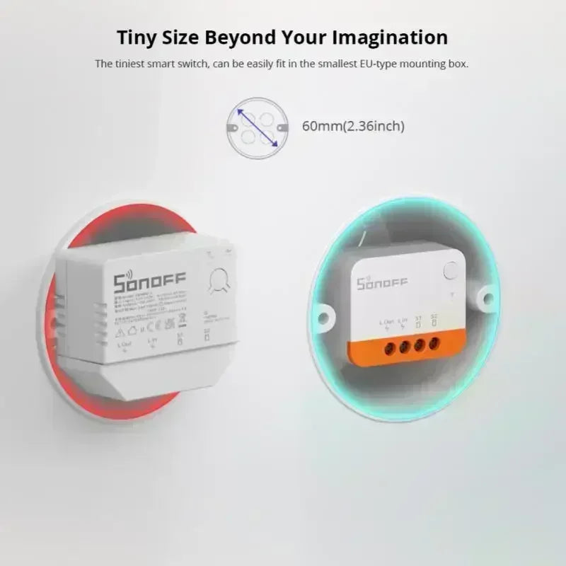 Sonoff ZBMINI L2 Zigbee Smart Switch fai-da-te Nessun cavo neutro richiesto Controllo bidirezionale a 1 banda Alexa Google Home Controllo vocale