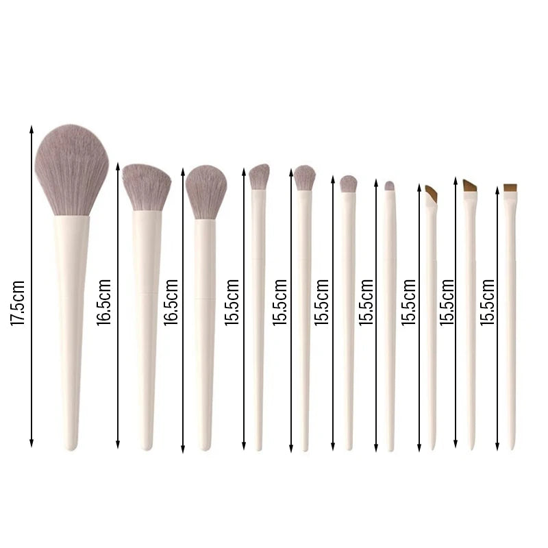 Set di 5-12 Pennelli Professionali per Trucco, Pennelli per Ombretto, Eyeliner, Contouring, Fondotinta e Sfumatura, Strumenti Cosmetici per la Bellezza del Viso Femminile