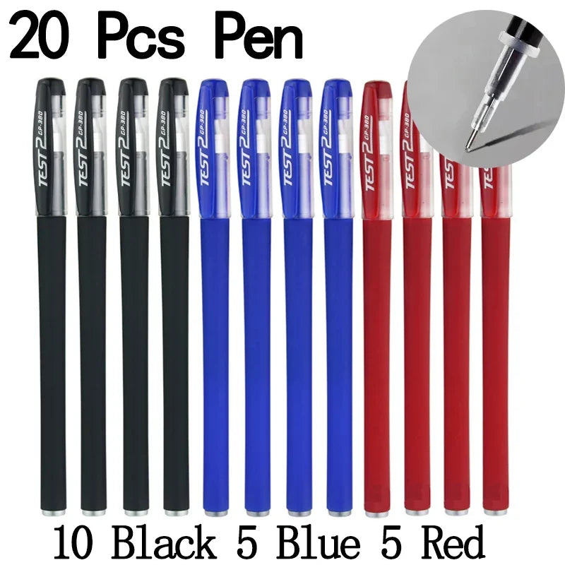 20/50 pezzi Penne gel Set Nero Blu Rosso Ricarica Gel Forniture scolastiche e per ufficio Cancelleria accessori kawaii cancelleria penne carine
