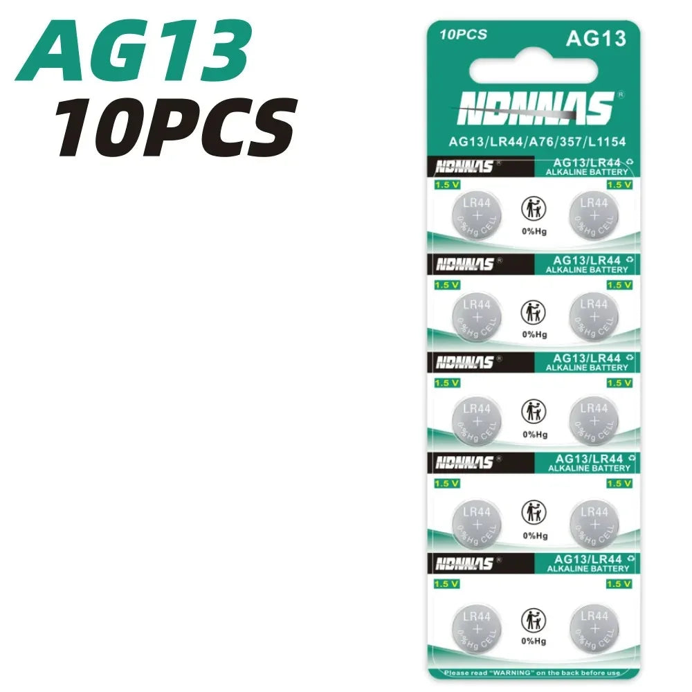 2-100PCS LR44 Batteria AG13 357 303 SR44 L1154F A76 Batterie a bottone per orologi Misuratore di glicemia nel sangue Giocattoli Libri musicali