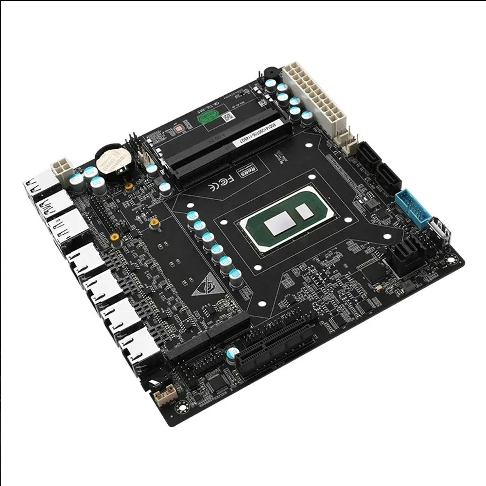 Scheda madre ITX NAS con Intel Core i7 1165G7 di 11a generazione, 4 porte 2.5G I226, 6 SATA e 2 M.2 NVMe, PCIe X4 per server/firewall