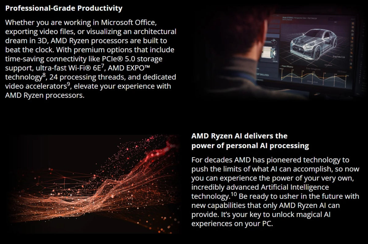 Processore AMD Ryzen 9 9900X 12-Core 24-Thread, 5.6GHz, 64MB Cache L3, Socket AM5, DDR5, TDP 120W, Serie 9000 Senza Ventola