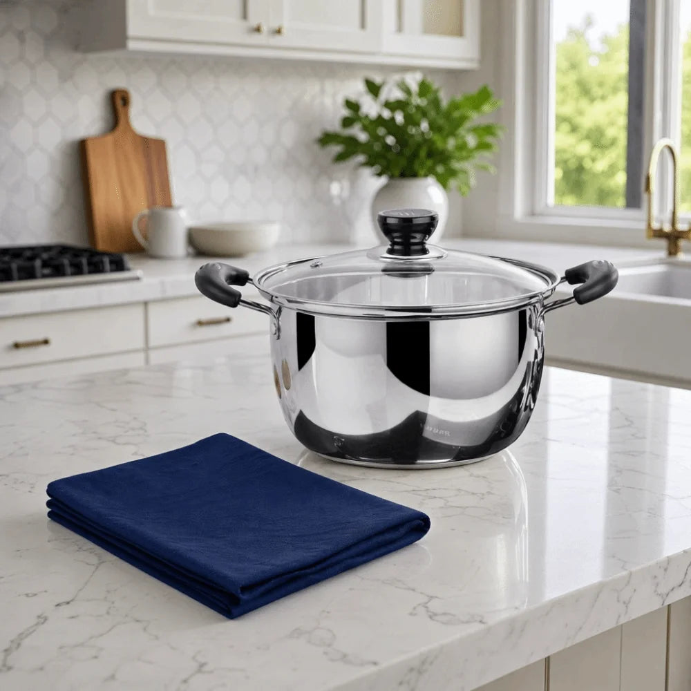 Pentola Profonda in Acciaio Inox con Doppio Manico e Coperchio, Pentola per Zuppa Antiaderente 18/20/22/24cm Utensili da Cucina e Strumenti per Cucinare