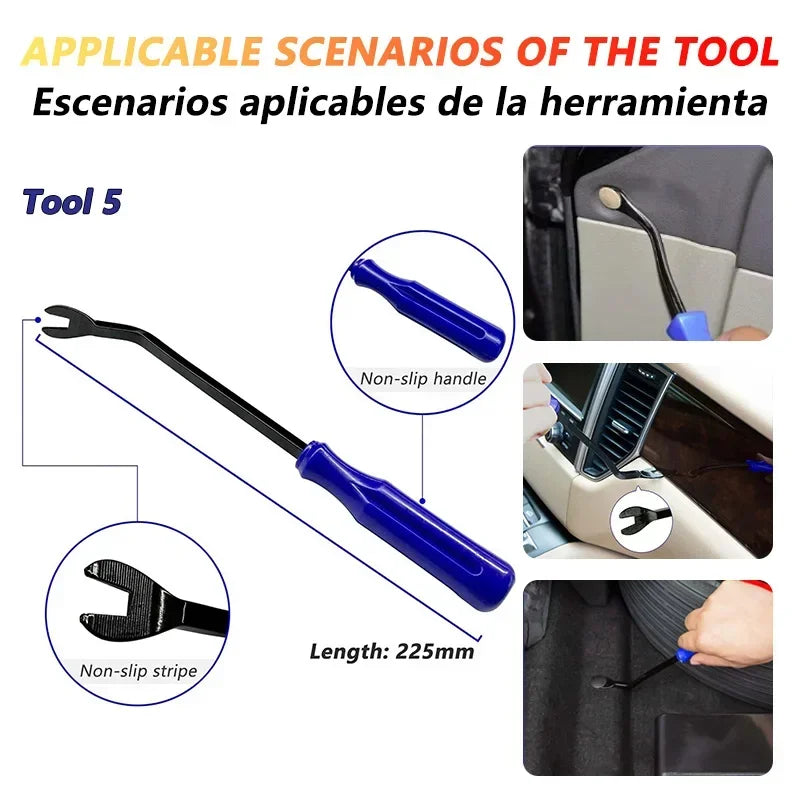 Kit di attrezzi per smontaggio auto iLMH, kit in plastica per rimozione pannelli, clip, finiture, radio, cruscotto, audio, attrezzi per installazione e riparazione