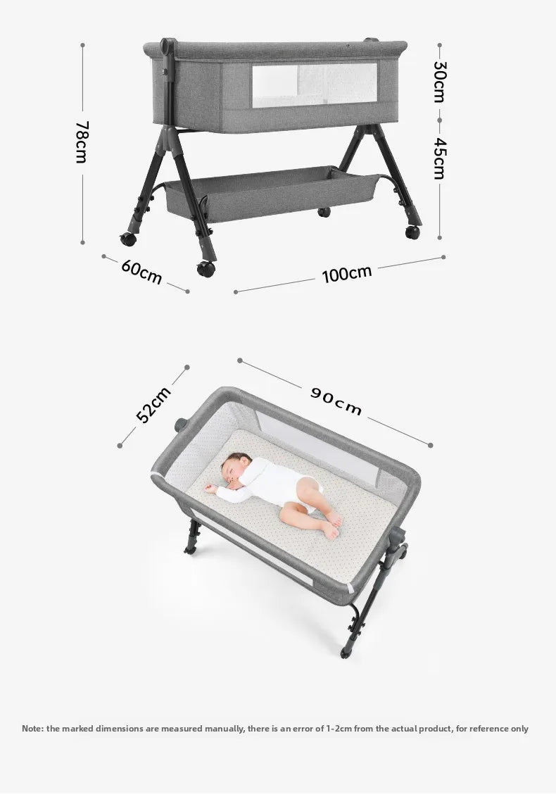 Culla Multifunzione Convertibile per Neonati e Bambini, Lettino Portatile per Neonati, Culla Co-Sleeping, Letto Grande Componibile Accanto a Mamma, Culla Anti-Soffocamento, Protezione Spinale a 5 Inclinazioni, Culla per Neona