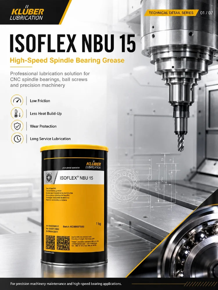 Grasso Originale Kluber ISOFLEX NBU 15 per Cuscinetti ad Alta Velocità, Lubrificante per Viti a Sfera di Macchine CNC