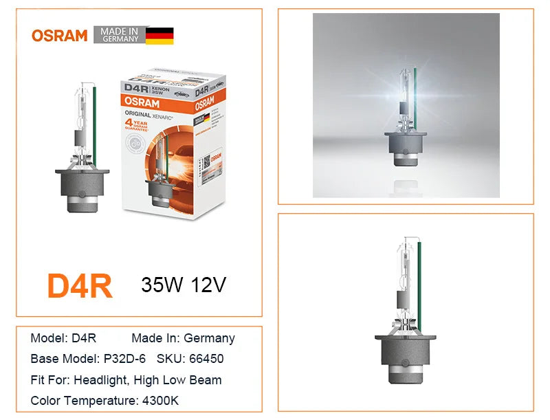 OSRAM D1S D2S D3S D4S D8S D2R D 66140 66240 66340 66440 CLC CLASSIC Pezzo di ricambio originale 4200K HID Lampadina Xenon Bianco Auto Faro