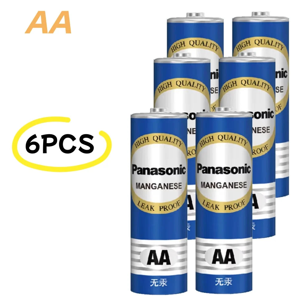 Batterie al carbonio usa e getta Panasonic 1.5V AAA AA ad alta capacità, adatte per giocattoli, telecomandi, mouse wireless, ecc.